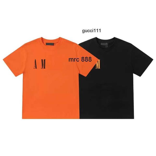 

clothes amirly mens t shirts print embroidery womens designer quality round neck, White;black