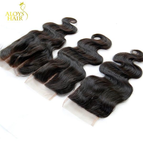 

peruvian body wave lace closure pieces middle3 part grade 6a virgin peruvian human hair lace closures size 4x4 natural black9022523, Black
