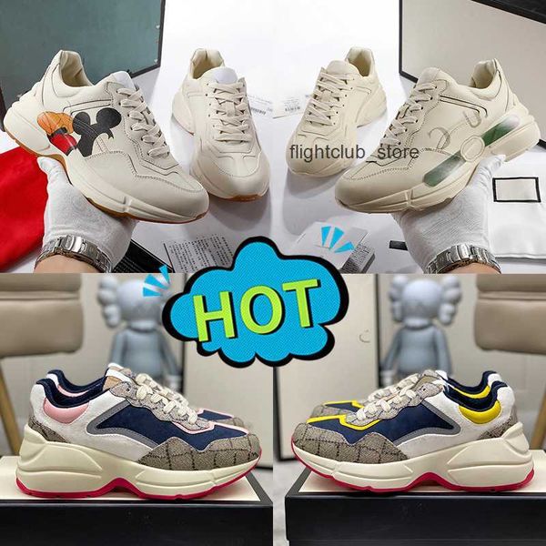 

chunky designer mouse casual shoes ggity leather interlock printed vintage luxury men women platform sneakers rhyton mouth sneaker printed m, Black