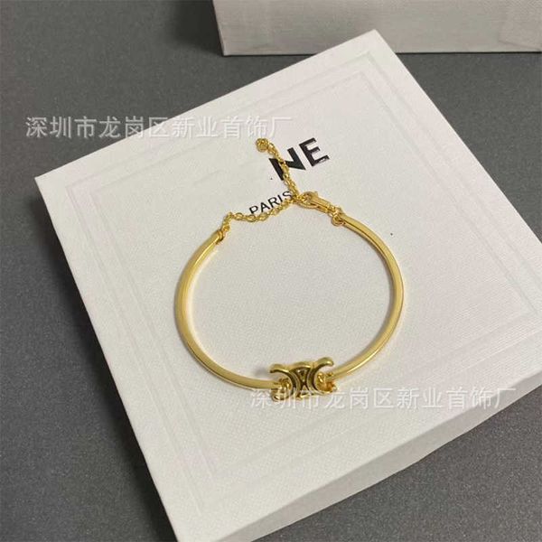 

saijia celi's new gold arc de triomphe girls' summer ins small design light luxury bracelet handicraft, Golden;silver