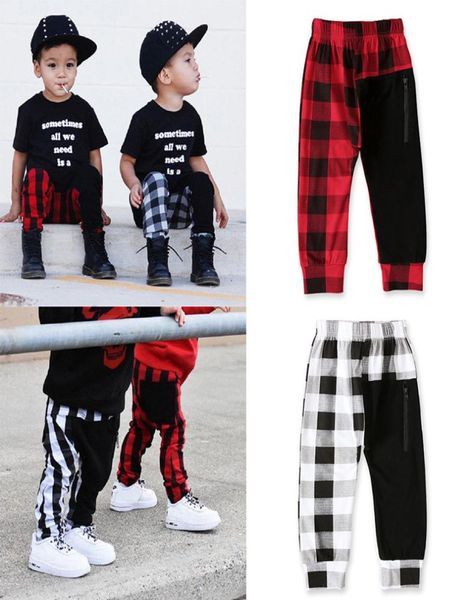 

kids boys lattice pants fashion boutique casual children plaid elastic trousers 2020 spring summer baby harem pants clothing m11076184142, Blue