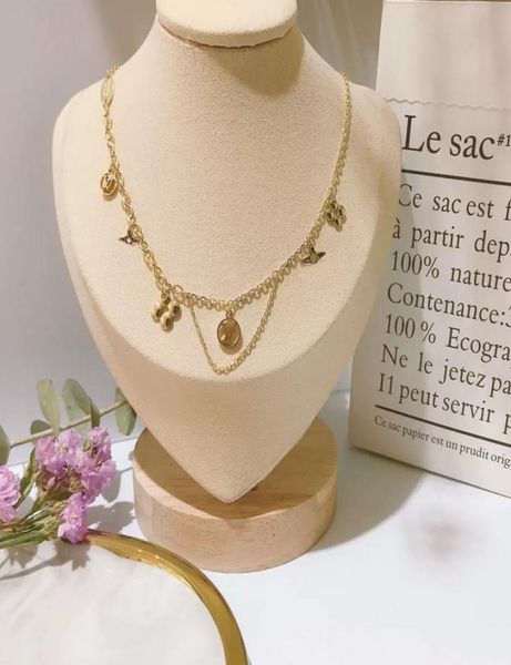 

23ss 18k gold plated stainless steel necklaces choker chain letter lock pendant statement fashion womens necklace wedding jewelry 3135432, Silver