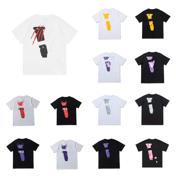 

mens t shirts tees polos womens designer vlones t-shirts man casual fashion shirt luxurys clothing street sleeve clothes t shirt, White;black