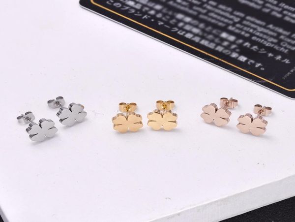 

brand rose gold silver color flower stud earring for woman girl gift 316 l stainless steel fashion jewelry never fade2203516, Golden;silver