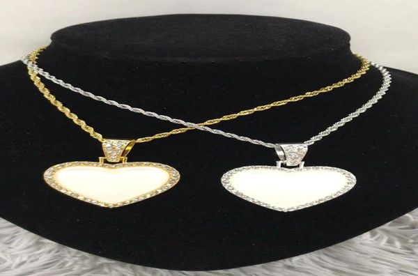 

rubysub 2021 heart sublimation necklace hip hop jewelry necklace sublimation necklace blanks8517744, Silver