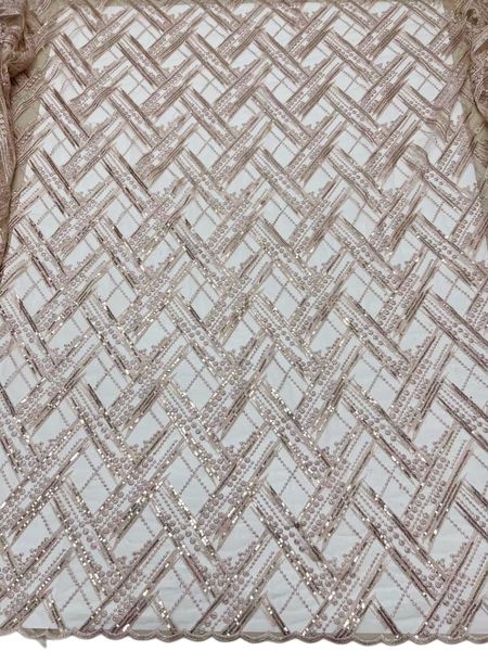 

yq-6048 african net cloth lace fabric premium quality tulle 5 yards women gown sewing stripe pattern daily 2023 sparkly suitable gown new de, Black;white