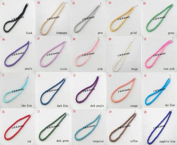

mixed lot 8mm imitation pearl necklace for children gift 24pcslot 1092221, Silver