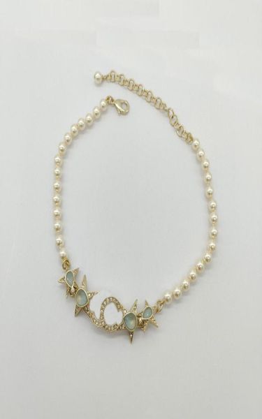 

2023 luxury quality charm pendant necklace with diamond and green color drop earring in 18k gold plated have box stamp ps7663a6659520, Golden
