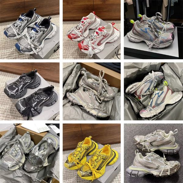 

summer brand 3xl sneaker shoes track runner men women mesh leather polyurethane dad trainers chunky rubber casual walking eu35-46 e6ta, Black