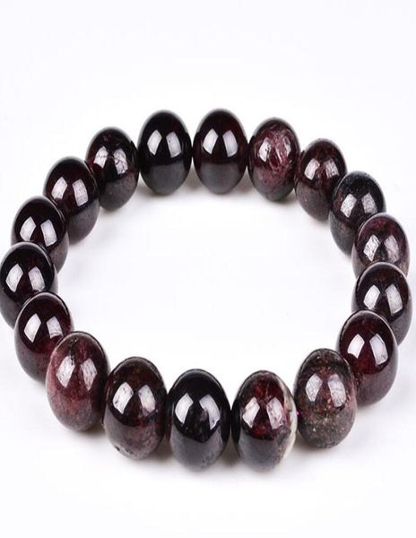 

natural wine red garnet beads stretch bracelet 68mm gemstone energy stone healing power bracelets fashion jerwelry ps13376142883, Black