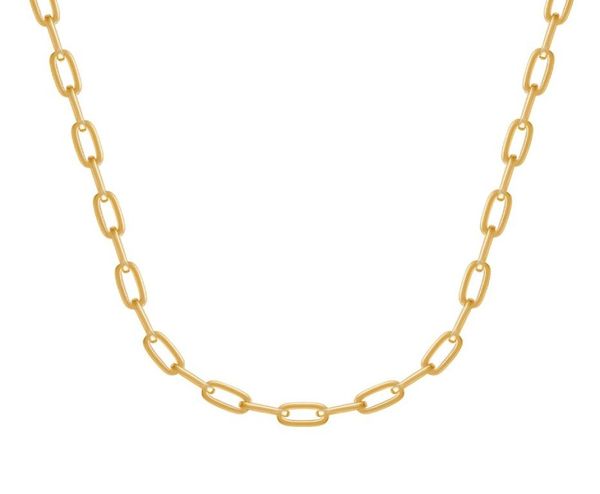 

14k gold plated flat chain necklace choker necklaces 5mm thick paperclip links jewelry for women girls 16'4890852, Silver