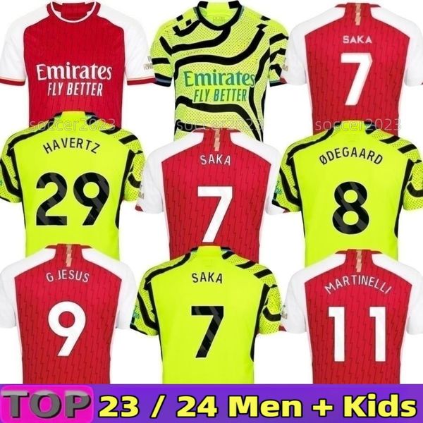 

23 24 havertz saka soccer jerseys g. jesus odegaard rice fans player version gunners martinelli smith rowe thomas nketiah tierney football s, Black;yellow