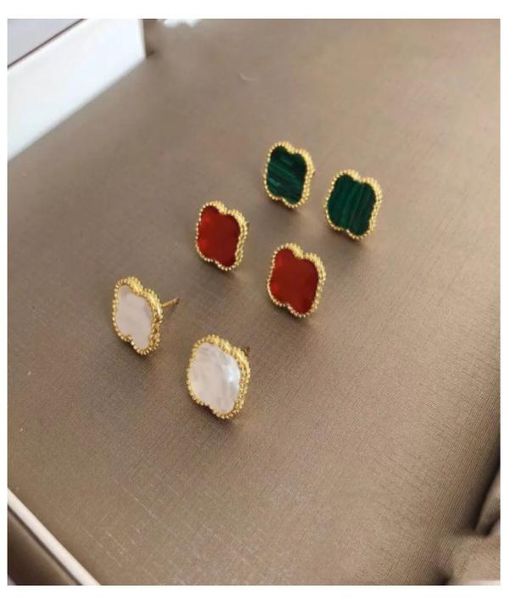 

designer women love ear studs pendant earrings cleef necklaces screw bracelet party carti wedding earring couple gift van fashion 6448695, Golden;silver