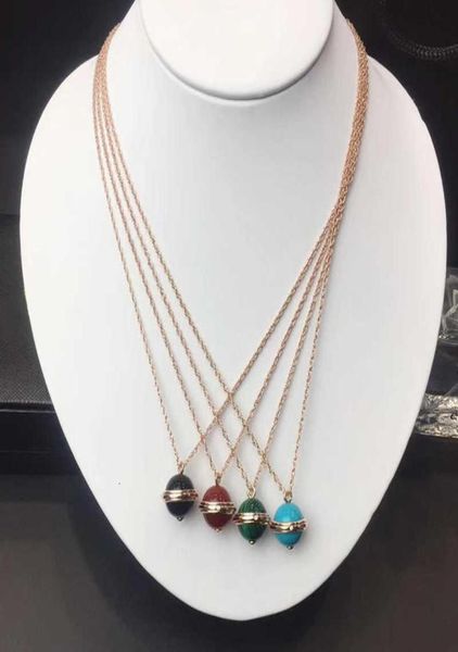 

925 sterling silver jewelry for women colorful ball pendants rose gold necklace luxcy beads necklace party jewelr2398582