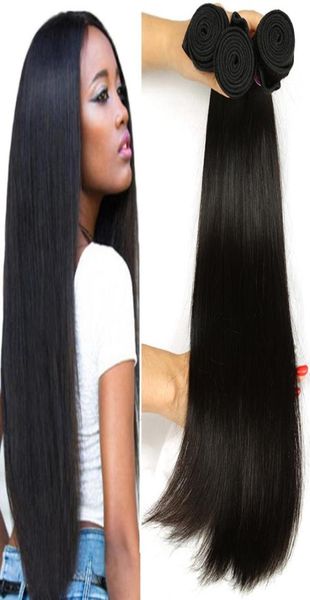 

peruvian malaysian indian brazilian straight virgin hair 3 bundles deal brazilian straight hair bundles unprocessed human hair wea9207350, Black