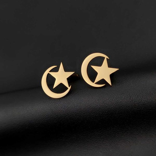 

cuff links islam star moon cufflinks for men vintage halal ethnic buttons stainless steel religion jewelry wedding father's day amulet, Silver