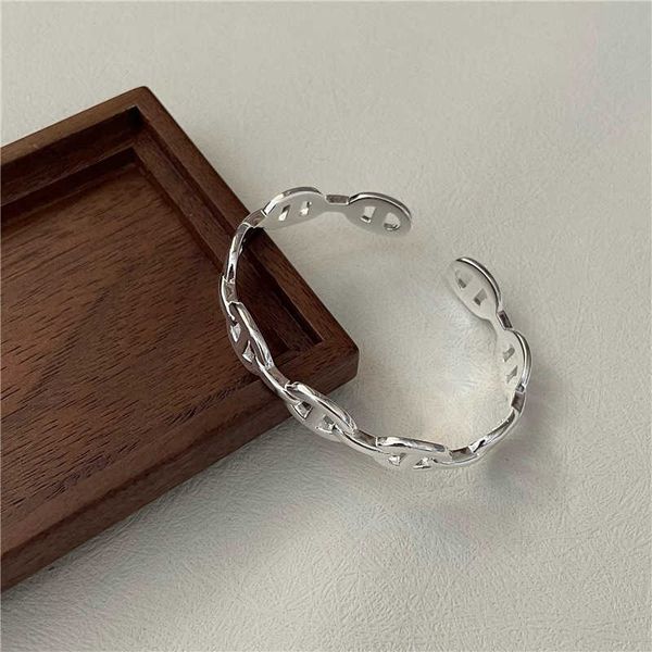 

designer hemrres bracelet s925 sterling silver korean pig nose heavy industry fashion simple ins style headpiece ihh1, Black