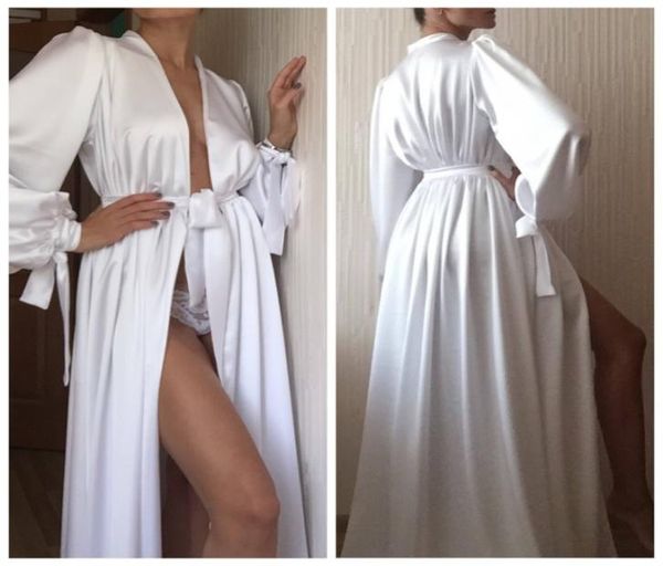 

new fashion white night robe bathrobe pyjamas wedding bride bridesmaid robes dressing gown for women pajamas nightdress3982425