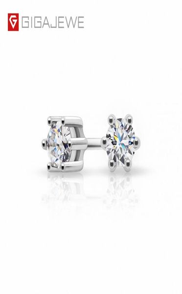 

gigajewe moissanite total 02ct 3mm round cut stud earrings vvs1 925 silver diamond test passed fashion love token woman girl gift3443577, Golden;silver