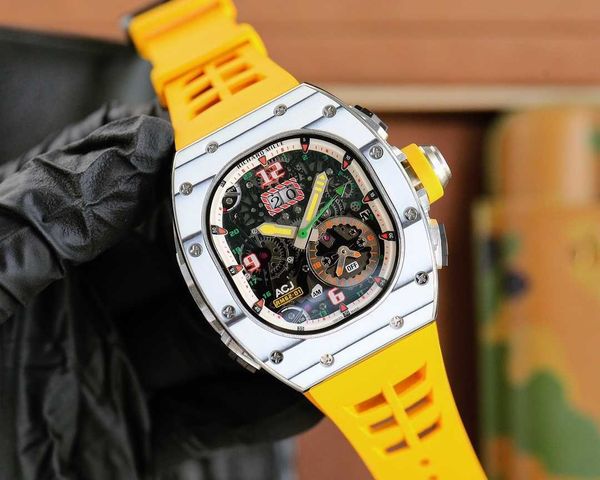 

designer fantasic men wrist watches superb rm62-01 watch oye6 fully automatic mechanical movement sapphire mirror ntpt carbon fiber case wit, Slivery;brown