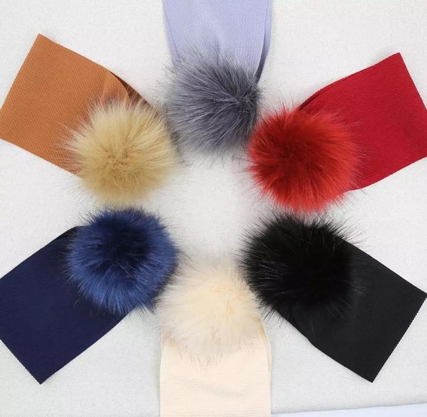 

faux fur pompom waffle fabric headband for baby girls not seersucker wide newborn hair bands handmade hair accessories2938776, Silver