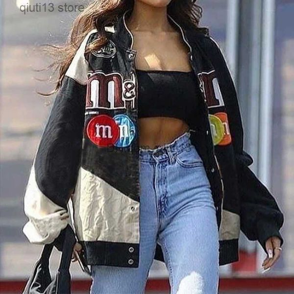 

men's jackets women's oversized casual jacket autumn and winter casual loose long sleeved hooded jacket letter printing men and wo, Black;brown
