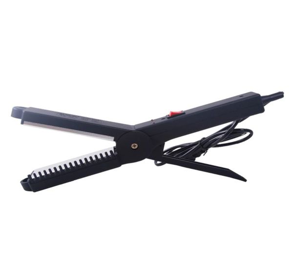 

wholeblack ceramic titanium plate hair straightener professional straightening flat iron 220240v mf00112290520, Black