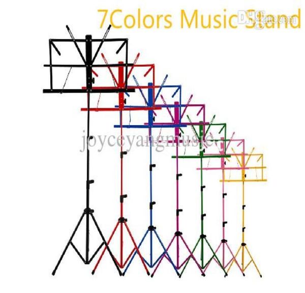 

colourful sheet folding music stand metal tripod stand holder with soft case for guitar wholes2524409