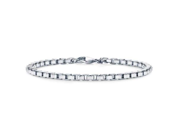 

link chain runda venetian link bracelet in metal stainless steel for men women classic jewelry6336849, Black