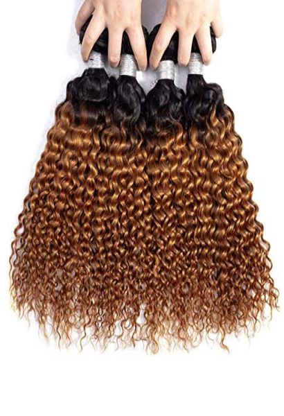 

deep wave indian virgin human hair dark blonde ombre weaves 34 bundles 1b30 deep curly ombre hair for black women7061118