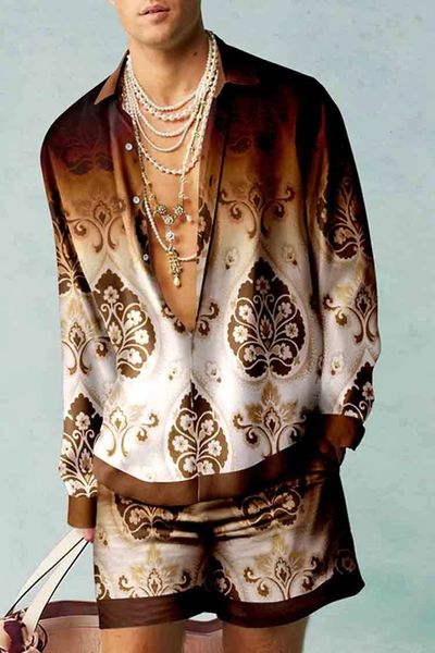 

men's tracksuits men's shirt sets men fashion shirtsshorts two piece sets hawaii shirts luxury shirts suits beach outfits floral 2, Gray