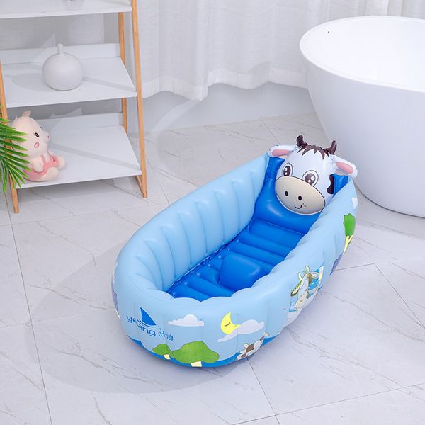 

bathing tubs seats happyflute baby swimming bathtub kids portable outdoor inflatable pool children animal print bath basin borns 230718