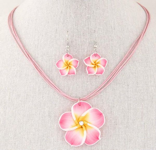 

fashion sweet and rich flowers wax rope temperament necklace earrings set necklace set5129896, Silver