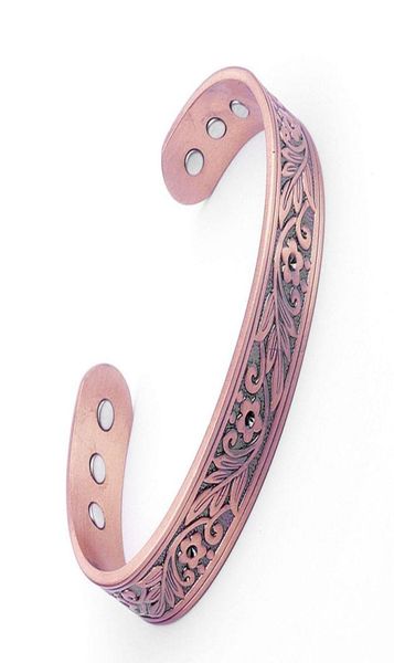 

bangle magnetic red copper bracelet plum blossom wide face suitable for trendy hand jewelry3472925, Black