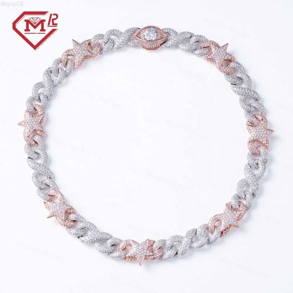 

designer jewelry luxury big vvs chain s925 two tone moissanite miami link chain infinity custom cuban link chain, Silver