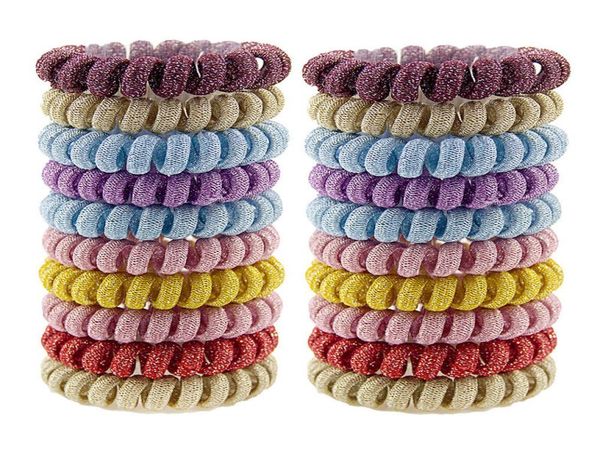 

55cm cloth telephone wire cord hair tie big girls children elastic hairbands ring rope women bracelets5529983, Slivery;white