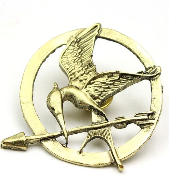 

new fashion the hunger games mockingjay pin movie bird brooches for women men silver bronze golden colors gift pins whole 8408476, Gray