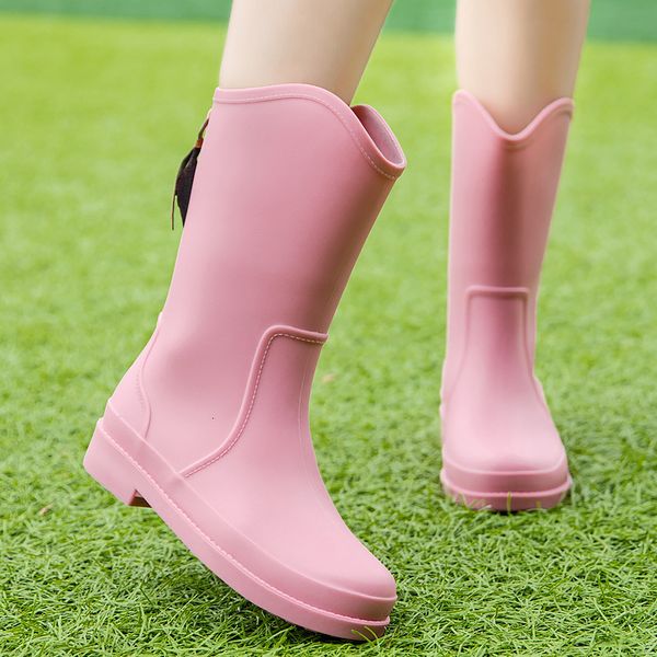 

dress shoe fashion kneehigh rain boot's waterproof nonslip rainboots for women outdoor rubber shoes pink platform boots 230718, Black