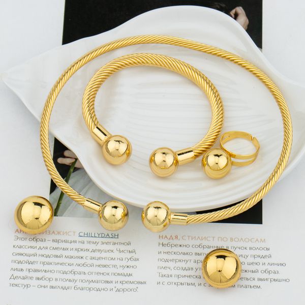 

wedding jewelry sets african fashion women jewelry italian gold plated rings bracelet earrings sets wedding necklace pendant dubai party gif, Slivery;golden