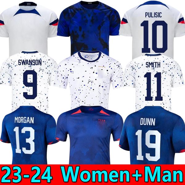 

2023 morgan pulisic soccer jerseys 4-star women's reyna aaronson weah acosta football shirt kits 23 24 us as ferreira dest mckennie ada, Black;yellow