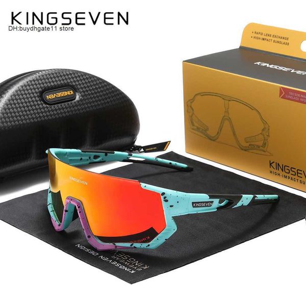 

fashion new style kingseven cycling sunglasses men women mtb bicycle glasses uv400 polarized fishing protection eyewear pchromic bike goggle, Silver