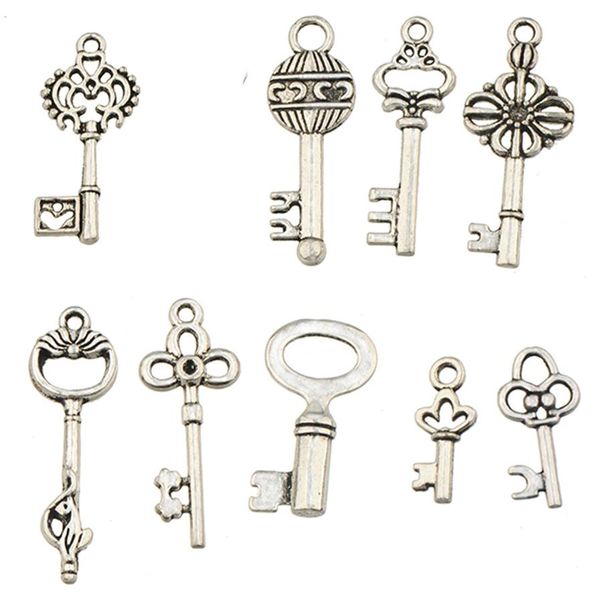 

charms jewelry mixes antique silver keys metal vintage new diy fashion jewelry accessories for jewelery bracelets necklaces making244a, Bronze;silver