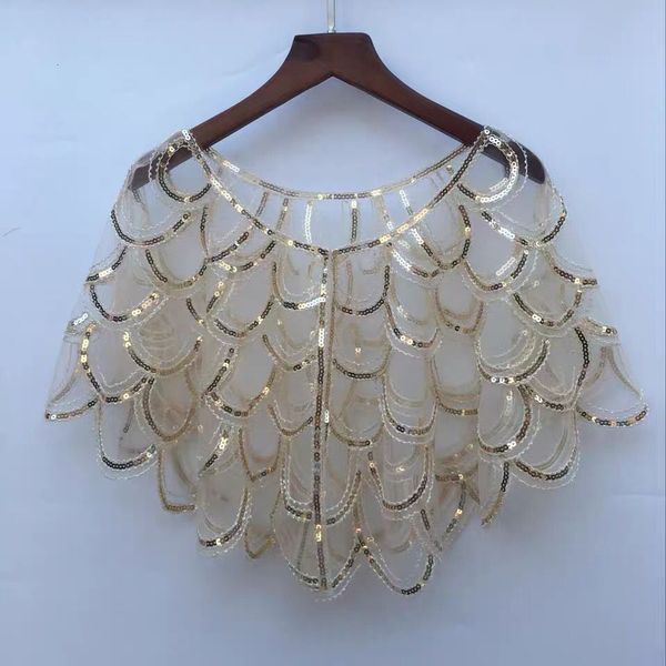 

shawls fashion women's vintage 1920s shawl beaded sequin bolero flapper evening cape one button sequin cover up for wedding party 23071, Blue;gray