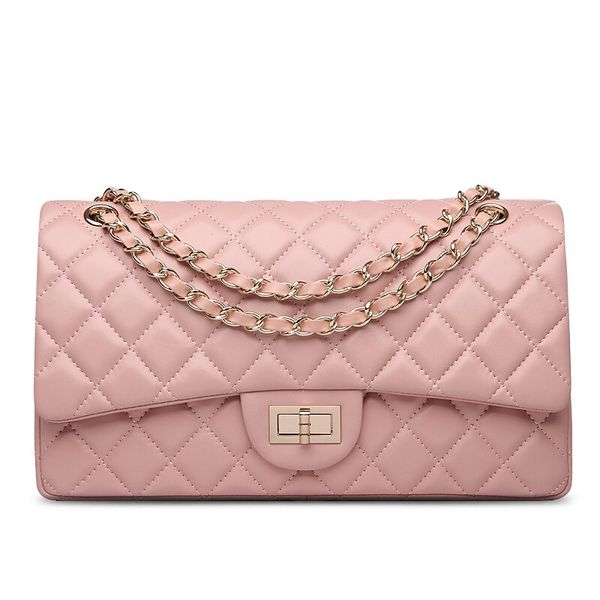 

small fragrance rhombus chain bag first layer cowhide big brand women's bag european and american luxury one shoulder cross-body leathe