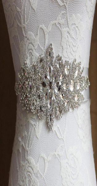 

bridal sash wedding princess rhinestone belt girl flower bridesmaid dress sash wedding accessories multi color ribbon2904238, White