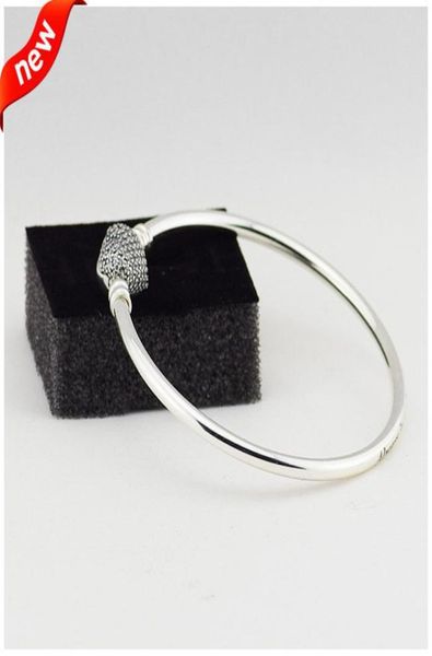 

summer style 925sterlingsilver heart bangles with clear cz bracelets for women fits european famous brand jewelry accessories8007644, Golden;silver