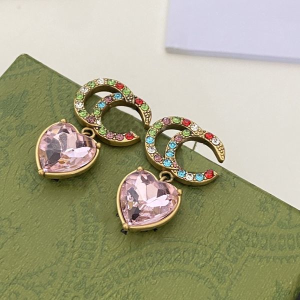 

18k gold plated designers brand earrings designer letter ear stud women crystal pearl geometric earring for wedding party jewerlry accessori, Golden;silver