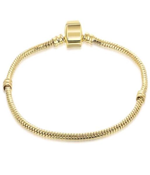 

retro gold plated charm bracelet mix size 17cm-21cm chains diy jewelry accessories fit european style beads wholesale3720529, Black