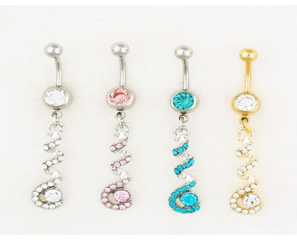 

3 colors body jewelry nice style navel belly ring 10 pcs mix colors stone drop factory td9mk6374649, Silver
