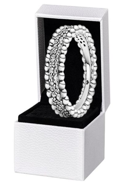 

new beaded pave band ring authentic 925 sterling silver women mens wedding designer jewelry for p cz diamond rings with orig8368442, Slivery;golden